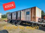 Werfkeet bouw oplegger container tiny house wc douche remork, Comme neuf