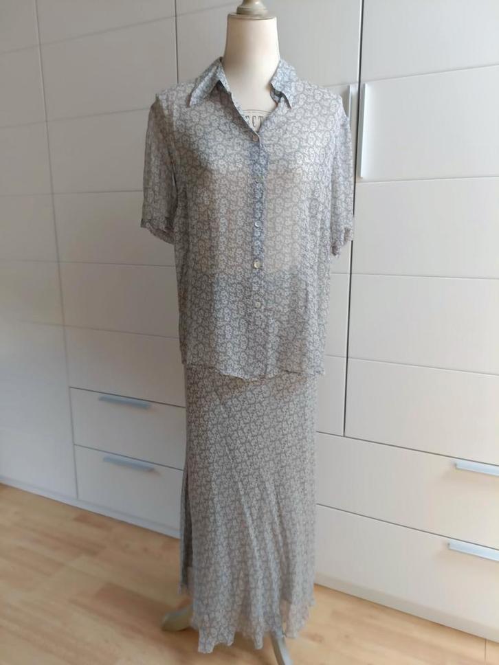 Ensemble chemisier et jupe Peter Hahn, Kleding | Dames, Jasjes, Kostuums en Pakken, Zo goed als nieuw, Wit, Ophalen of Verzenden