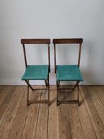 Vintage opvouwbare stoelen hout en canvas stof tuin/camping, Ophalen of Verzenden, Zo goed als nieuw, Hout, Inklapbaar