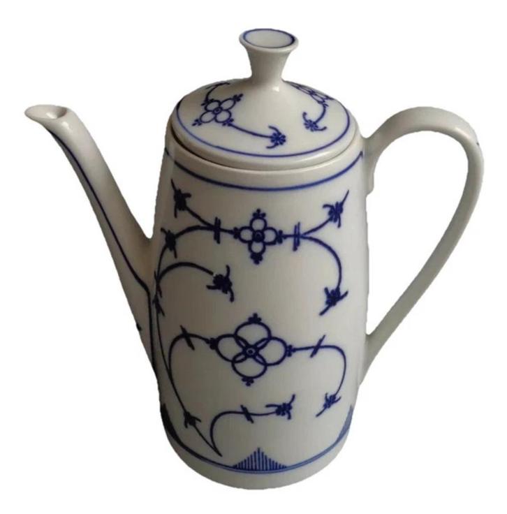 Gareis Kuhnl Bavaria koffiepot 1L H22cm blauw Saks porselein, Huis en Inrichting, Keuken | Servies, Zo goed als nieuw, Porselein