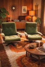 Set van 2 vintage retro 70'r design draaistoelen, fauteuil., Overige materialen, Minder dan 75 cm, Ophalen of Verzenden, 75 tot 100 cm
