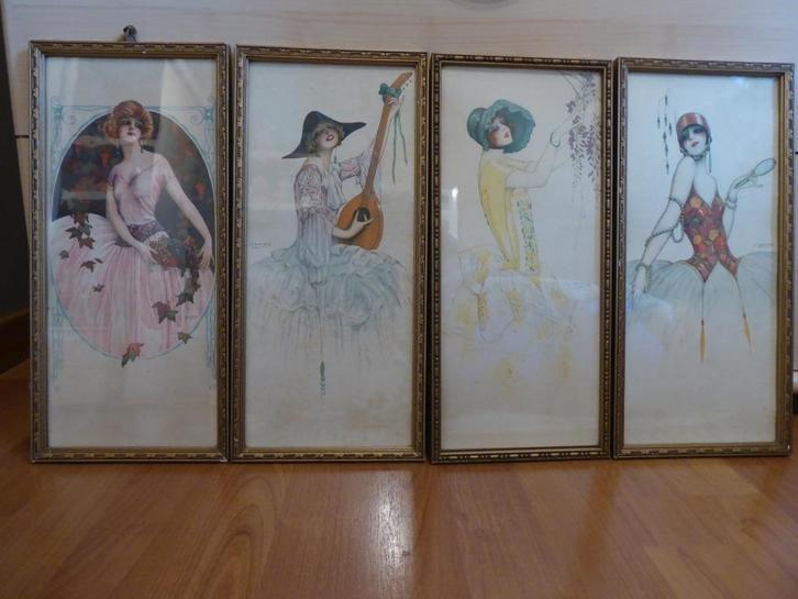 4 lithographies originales, signées G. CAMPS., Antiek en Kunst, Kunst | Litho's en Zeefdrukken, Ophalen