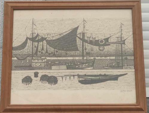 lithographie epreuve d artiste signe gustave camus, Antiek en Kunst, Kunst | Litho's en Zeefdrukken, Ophalen of Verzenden