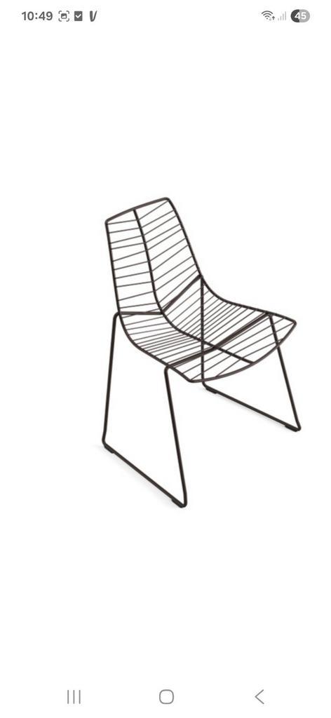 4 Leaf Chair stoelen van Harper - Mokka - stapelbaar, Tuin en Terras, Tuinstoelen, Zo goed als nieuw, Metaal, Stapelbaar, Ophalen