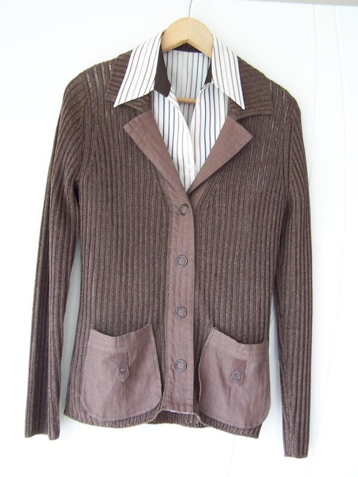 Blouse met bijpassende golf, Kleding | Dames, Blouses en Tunieken, Zo goed als nieuw, Maat 38/40 (M), Bruin, Ophalen of Verzenden