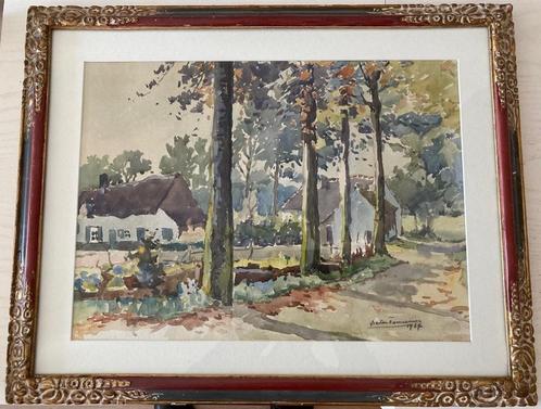 Victor Fermeuse, aquarel, Antiek en Kunst, Kunst | Schilderijen | Klassiek, Ophalen of Verzenden