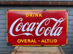 Oud Coca Cola emaille reclamebord, Ophalen of Verzenden, Gebruikt, Reclamebord