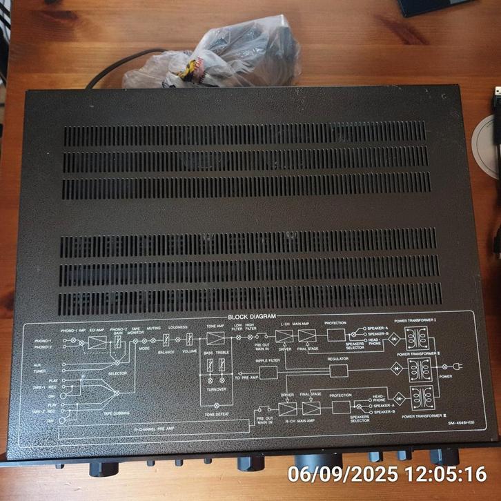 Top serie versterker Sharp Optonica SM-4646 zwart + ST-3636, Audio, Tv en Foto, Versterkers en Ontvangers, Zo goed als nieuw, Stereo