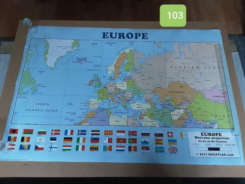 grote poster kaart Europa, Verzamelen, Posters, Ophalen of Verzenden