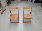 2 houten klapstoelen, Tuin en Terras, Ophalen, Gebruikt, Hout, Inklapbaar