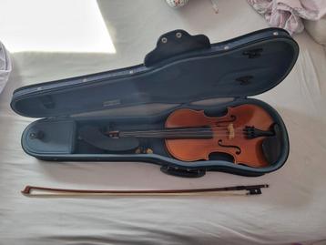 4/4 viool met strijkstok, koffer, hars en schouderstuk, Musique & Instruments, Enlèvement, Comme neuf, Violon