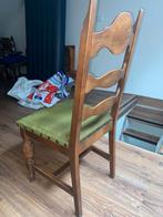 Lot de 6 chaises de salle à manger – chêne massif & velours, Antiquités & Art, Enlèvement
