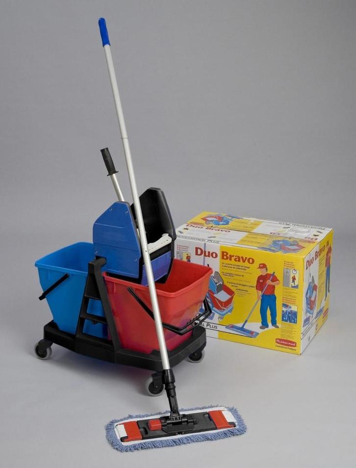 Mopsysteem rubbermaid duo bravo met 2 emmers, Huis en Inrichting, Schoonmaakartikelen, Dweilemmer, -bak, of -wagen, Ophalen