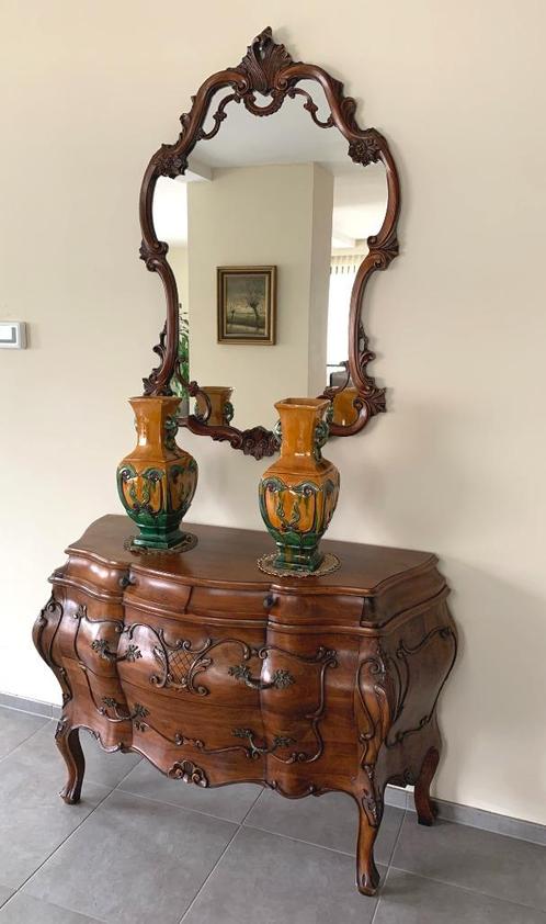 Super mooie dressoir kast met laden en bijpassende spiegel, Huis en Inrichting, Kasten | Dressoirs, Zo goed als nieuw, Kersenhout