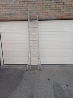 Ladder alu 2x8tr solide uitschuifbare 4.20H transport 2.25 L, Doe-het-zelf en Bouw, Ophalen of Verzenden