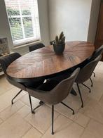 Eettafel ovaal teak 6-8 personen, Ophalen, Zo goed als nieuw, Ovaal