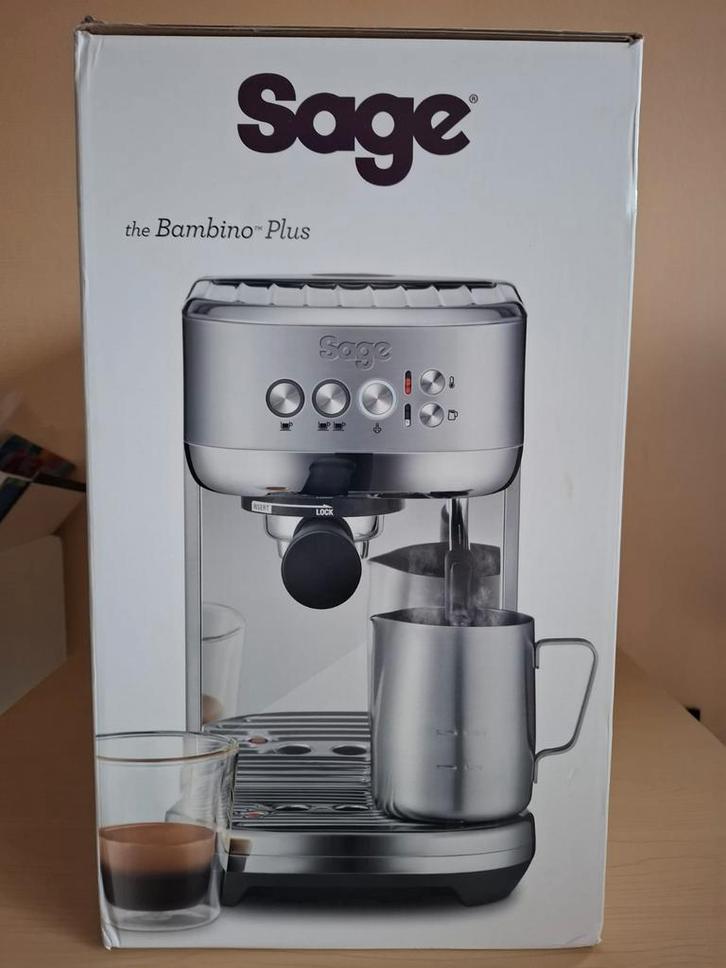 Espressomachine Sage bambino plus, Electroménager, Cafetières, Comme neuf, Café moulu, Machine à espresso, 2 à 4 tasses, Enlèvement