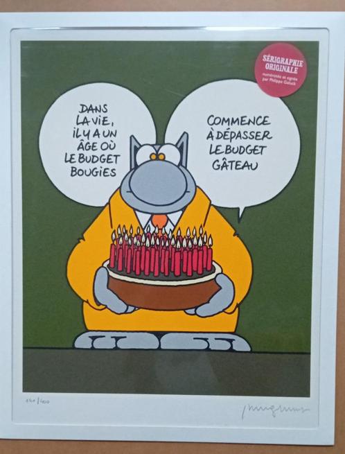 Philippe Geluck : sérigraphie originale signée numérotée, Antiek en Kunst, Kunst | Litho's en Zeefdrukken, Ophalen of Verzenden