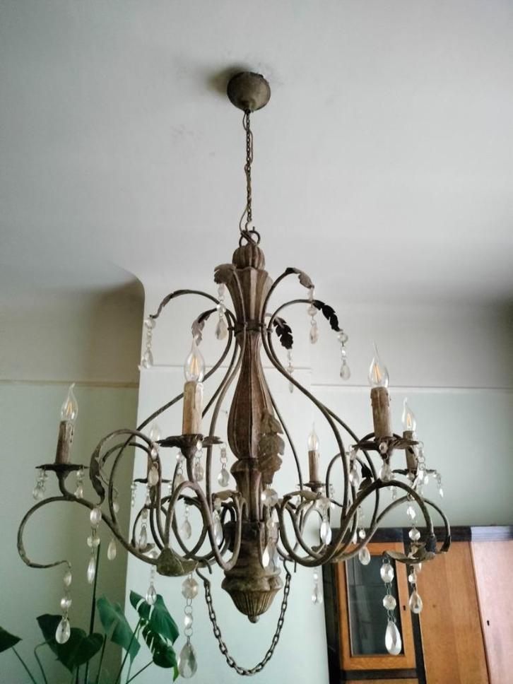 Landelijke kroonluchter, Huis en Inrichting, Lampen | Kroonluchters, Nieuw, Metaal, Ophalen