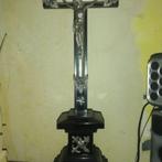 Beau crucifix sur socle bois et métal 45CM, Comme neuf, Enlèvement ou Envoi