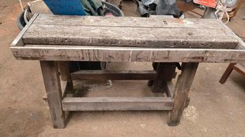 Houten werkbank werktafel vintage hout antiek retro beschikbaar voor biedingen