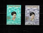 AZIË FILIPIJNEN IMELDA MARCOS 2 POSTZEGELS GESTEMPELD, Postzegels en Munten, Ophalen of Verzenden, Gestempeld