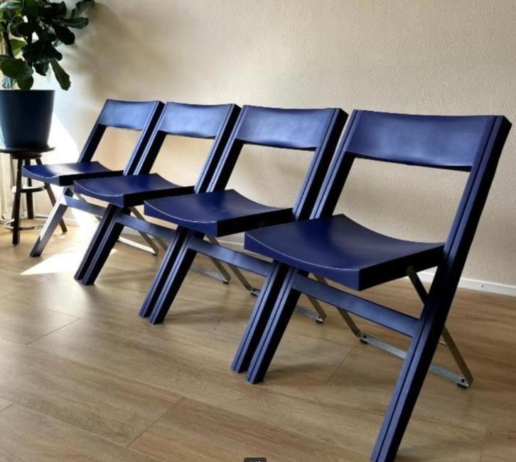 IKEA Sennik Klapstoel Niels Gammelgaard Vintage Retro Blauw, Huis en Inrichting, Stoelen, Gebruikt, Blauw, Ophalen of Verzenden