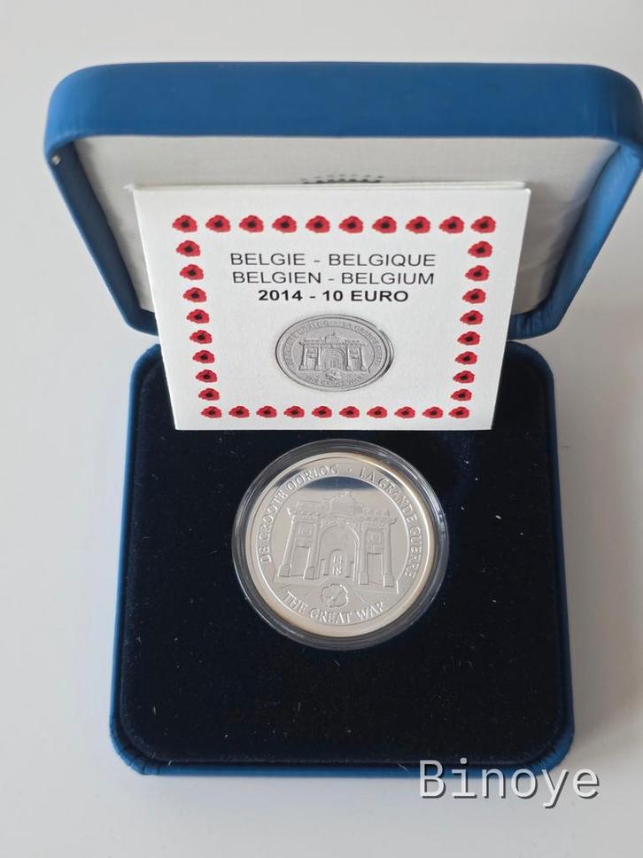 Belgique 10€ 2014 Grande Guerre – Porte de Menin – Argent, Timbres & Monnaies, Monnaies | Europe | Monnaies euro, 10 euros, Belgique