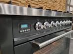 🔥Luxe Fornuis Boretti 90 cm antraciet + rvs GASOVEN 6 pits, 60 cm of meer, 5 kookzones of meer, Vrijstaand, 90 tot 95 cm