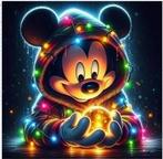 diamond painting:"mickey-kerstbol",45x45 cm.,ronde steentjes, Hobby en Vrije tijd, Ophalen of Verzenden, Nieuw, Knutselwerk