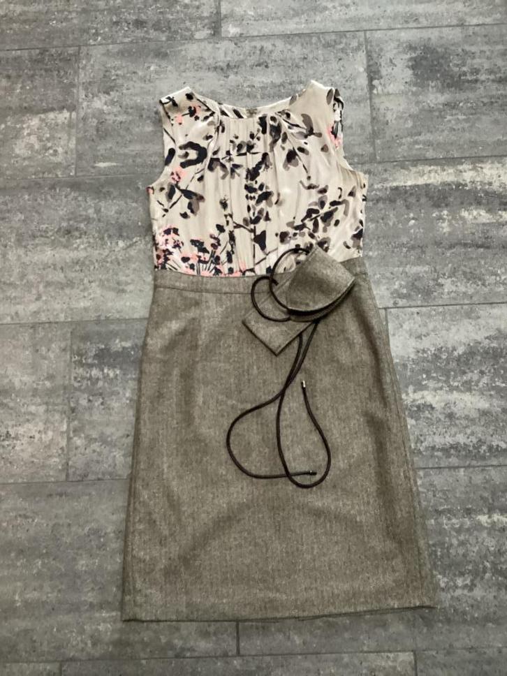 Jurk Gigue 40/42, Kleding | Dames, Jurken, Zo goed als nieuw, Maat 38/40 (M), Beige, Knielengte, Ophalen of Verzenden