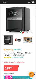 Magnani Italy – Airfryer – 12 Liter – Zwart – Heteluchtoven, Elektronische apparatuur, Ophalen, Gebruikt, Airfryer