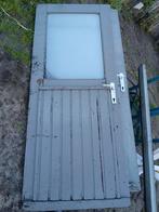 Hardhouten buiten deuren en kozijn, Doe-het-zelf en Bouw, Deuren en Vliegenramen, Ophalen, Gebruikt, 80 tot 100 cm, Buitendeur