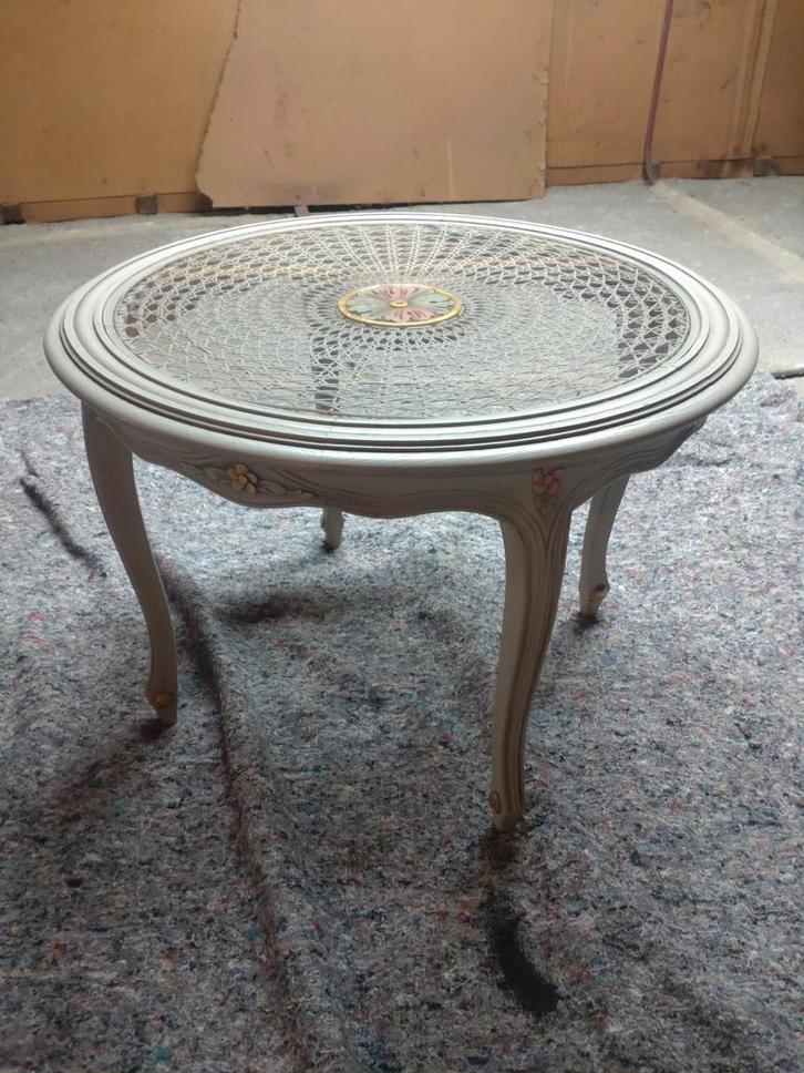 Belle table (avec plateau en verre amovible), Maison & Meubles, Tables | Tables d'appoint, Utilisé, Rond, 45 à 60 cm, 55 à 75 cm