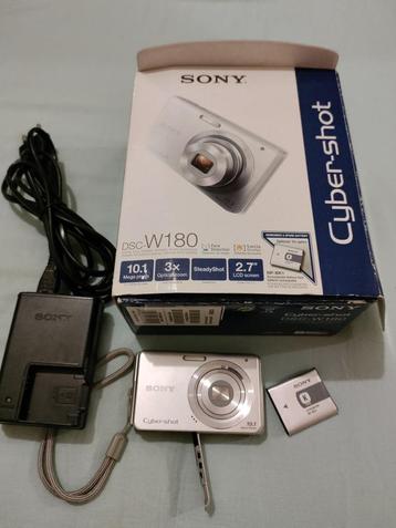appareil photo numérique Sony DSC-180 10.1MP argenté complet