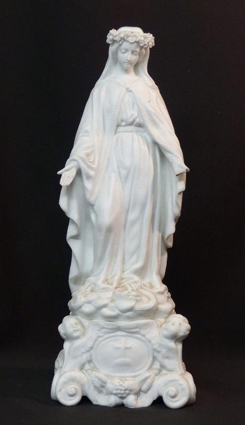 19ème jolie statuette sculpture vierge serpent biscuit 44cm, Antiquités & Art, Antiquités | Objets religieux, Envoi