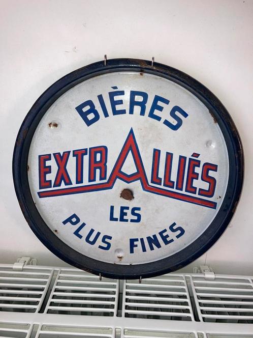 Emaille Bières Extra Alliés bierplateau, Verzamelen, Merken en Reclamevoorwerpen, Gebruikt, Ophalen of Verzenden