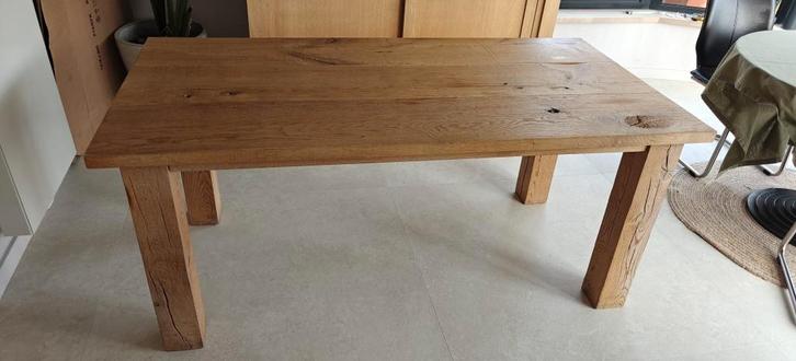 rustieke eiken tafel, Maison & Meubles, Tables | Tables à manger, Utilisé, 50 à 100 cm, 150 à 200 cm, Cinq personnes ou plus, Rectangulaire