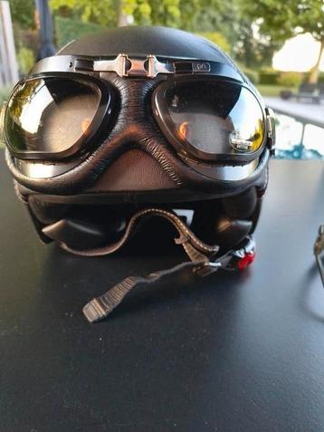 Caberg Century jetjelm in zwart leder: L - 59-60. beschikbaar voor biedingen