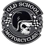 Écusson de motard Old School Motorcycles - 111 x 118 mm, Hobby & Loisirs créatifs, Enlèvement ou Envoi, Neuf