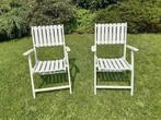 2 chaises de jardin en bois blanc, Bois, Enlèvement, Utilisé