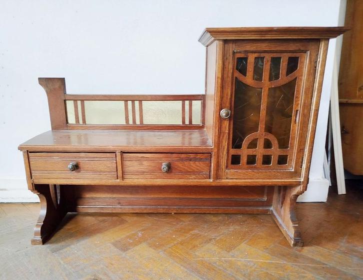 Secrétaire petit meuble vitrine ancienne/ bout de canapé, Maison & Meubles, Armoires | Secrétaires, Enlèvement