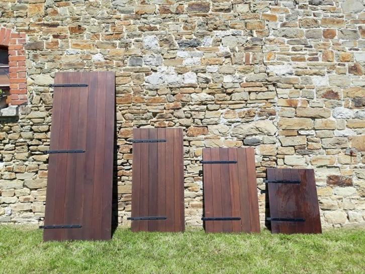 VOLETS EN BOIS MERBEAU, Doe-het-zelf en Bouw, Rolluiken, Gebruikt, Bruin, Ophalen