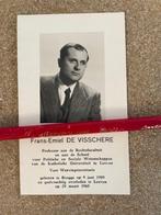 PROFESSOR RECHTSFACULTEIT UNIF.LEUVEN DHR FRANS DE VISSCHER, Verzamelen, Bidprentjes en Rouwkaarten, Ophalen of Verzenden, Bidprentje