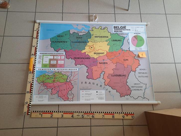 oude schoolkaarten (België/ Europa), Antiek en Kunst, Antiek | Schoolplaten, Aardrijkskunde, Ophalen