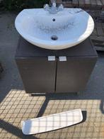 Gratis meubel + lavabo en legplank, Bricolage & Construction, Sanitaire, Enlèvement, Utilisé, Lavabo