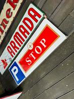 Stella P Stop emaille reclamebord, Verzamelen, Ophalen of Verzenden, Gebruikt, Reclamebord