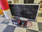 150Wp zonnepaneel + 120Ah batterij + laadregelaar, Caravans en Kamperen, Ophalen, Gebruikt