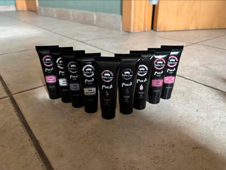 Polygel nagel set – 9 kleuren + slip solution + nagelvormen, Handtassen en Accessoires, Uiterlijk | Cosmetica en Make-up, Zo goed als nieuw