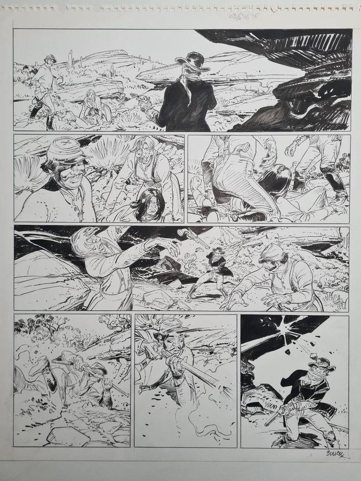 Origineel bord - François Boucq - Bouncer  - Gesigneerd!, Verzamelen, Complete verzamelingen en Collecties, Ophalen of Verzenden